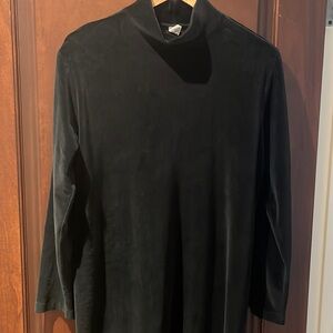 Black velour retro shirt dress